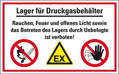 Produktbild von Dreifke® Schild I Hinweis-Kombischild Lager für Druckgasbehälter...! Kunststo...