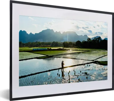 Produktbild von MuchoWow® MuchoWow® Gerahmtes Poster Die erstaunliche Landschaft eines Reisfeldes 40x30 cm - Poster mit zchwarzem Bilderrahmen - Bilderrahmen - Poster im Rahmen
