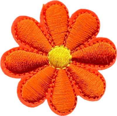 Produktbild von Gänseblümchen-Blumen-Emblem-Aufnäher zum Aufbügeln, Orange