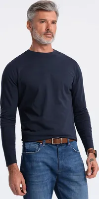 Zdjęcie produktu dla Ombre Clothing Koszulka męska z długim rękawem Eliwn navy XL