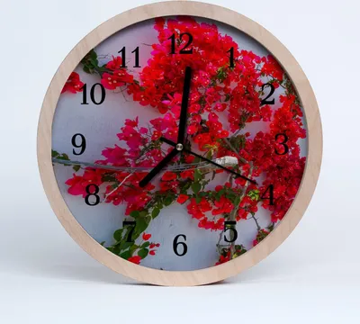 Produktbild von Holzuhr 20fi cm wanduhr - Blumen Blumen