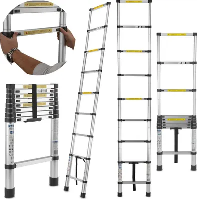 Produktbild von Teleskopleiter Leiter aus Aluminium, 2,6 m, 150 kg (G02444)
