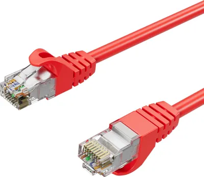 Produktbild von RJ45 Patchkabel m. CAT 7 Rohkabel  PIMF rot 0,5m