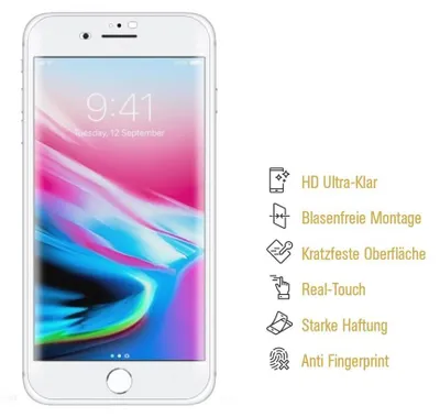 Produktbild von 6x Panzerfolie für iPhone 7 HYDROGEL FULL-COVER Displayschutzfolie HD KLAR