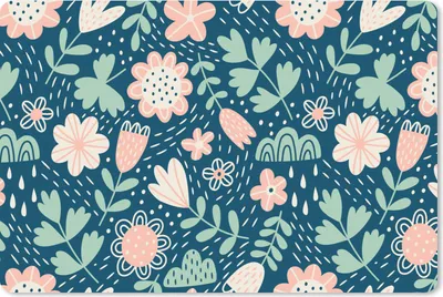 Produktbild von MuchoWow® Schreibtischunterlage Blumen - Muster - Pflanzen 60x40 cm - XXL Mauspad - Großes Mauspad