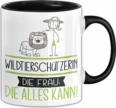 Produktbild von Wildtierschützerin Geschenk Tasse Becher Die Frau Die Allen Kann Geschenkidee für eine Wildtierschützerin Lustig (Schwarz)