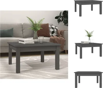 Obrázok produktu pre vidaXL Konferenčný stolík sivý 55x55x30 cm z masívneho borovicového dreva - Konferenčné stolíky
