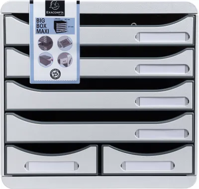 Produktbild von Exacompta Schubladenbox BIG BOX MAXI 6 offene Schubladen Lichtgrau 312740D