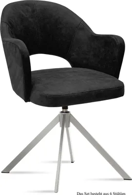 Produktbild von Armlehnstuhl drehbar (6er-Set) Davinia 59x87x61 Edelstahl/Anthrazit