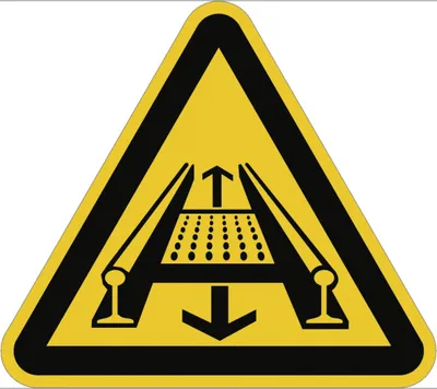 Produktbild von Dreifke® Warnung vor Gefahren durch eine Förderanlage am... DIN 4844-2, Folie...