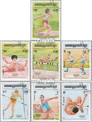 Produktbild von Briefmarken Kambodscha 1984 Mi 568-574 (kompl.Ausg.) gestempelt Olympische Sommerspiele 84