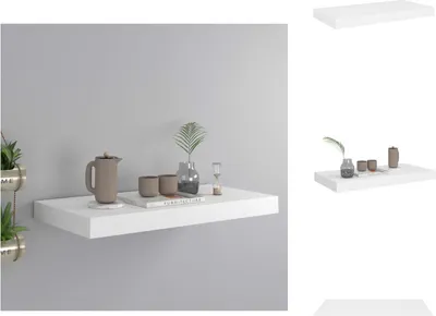 Image de vidaXL Étagère suspendue Blanc 50x23x3,8 cm MDF - Étagères murales