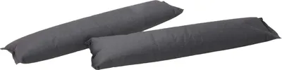 Two dark gray, cylindrical dehumidifier bags are shown against a white background.