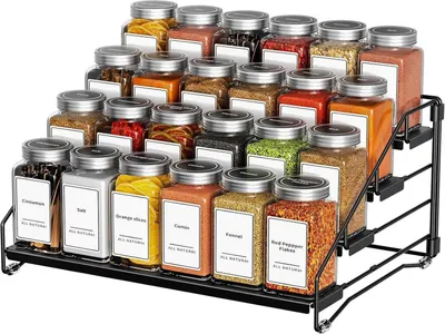 Obrázok produktu pre ZDDLOINP 4-poschodový nastaviteľný stojan na korenie bez vŕtania - čierny