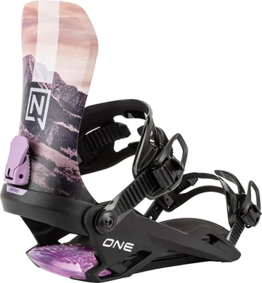 Image de Fixation de snowboard Nitro ONE pour homme, taille : L, couleur : sunrise