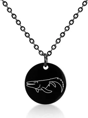 Produktbild von SILBERKETTEN STORE Halskette mit Anhänger Mosasaurus - Edelstahl, black, Länge 45cm - 45cm