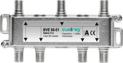 Obrázok produktu pre Axing BVE 60-01, Rozbočovač, 5 - 1006 MHz, Strieborná, F, 125 mm, 20 mm