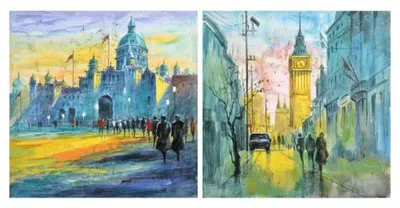 Image de Tableau dkd home decor city 100 x 3 x 100 cm loft (2 pièces)