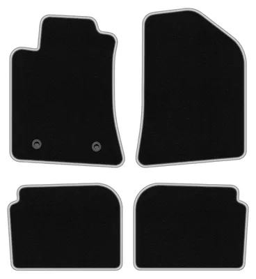 Produktbild von Fußmatten Velours Schwarz/Silber für Toyota Avensis II T25 2003-2009 Set 4-tlg
