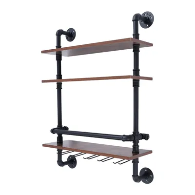 Produktbild von Weinregal Wandmontiertes  3 stöckiges  für Weinkeller, Bars, Lagerräume, Schlafzimmer