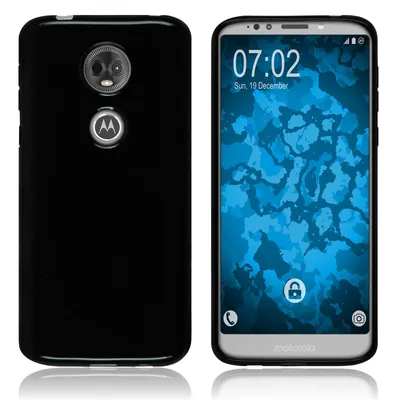 Produktbild von PhoneNatic Case kompatibel mit Motorola Moto E5 Plus - schwarz Silikon Hülle transparent Cover