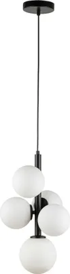 Immagine prodotto di Lampada a sospensione decorativa nera moderna 5 sfere di vetro bianche Perla 5xG9 12W Sigma Lighting
