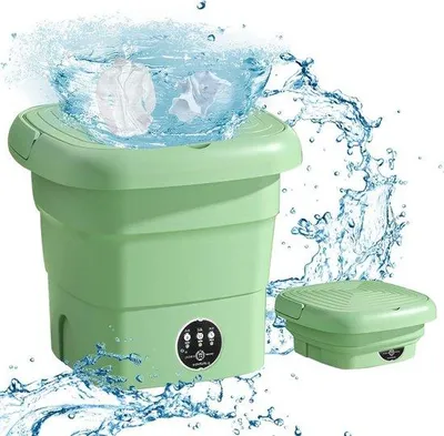 Image de Mini-lave-linge portable 4,5 L - Pliable, avec 3 modes de lavage - Idéal pour les sous-vêtements et les chaussettes