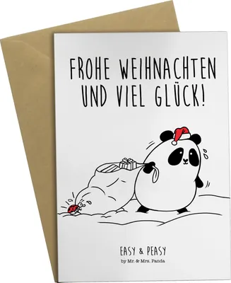 Produktbild von Mr. & Mrs. Panda Grußkarte Panda Weihnachten - Weiß - Geschenk, dankeskarten, glückwunschkarten, einladungskarten, weihnachtskarten, osterkarte, Grußkarten