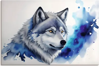 Produktbild von ARTland Leinwandbild Wolf Größe: 30x20 cm