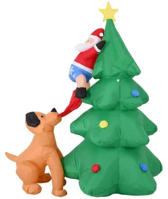 Aufblasbarer Weihnachtsbaum 180 cm mit LED, Hund & Weihnachtsmann