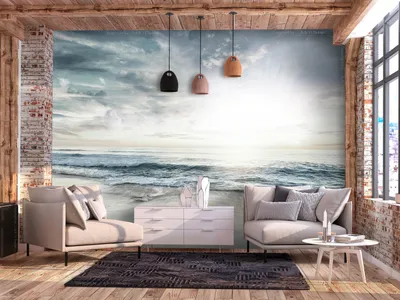 Immagine prodotto di Carta da parati in tessuto con motivo di paesaggio marino e onde, dimensioni 400x280 cm – Carta da parati moderna in tessuto, ideale per soggiorno, decorazione murale, corridoio, ufficio, modello b-C-10218-a-a