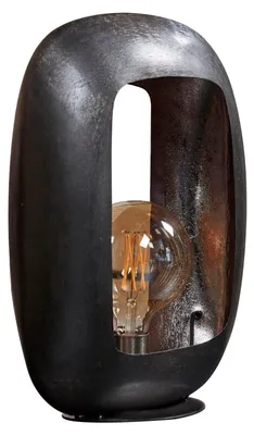 Produktbild von FURNLUX Tischleuchte Bogen Schwarz Und Silber 34cm / Hauptfarbe: Schwarz / Abmessungen: 34 x 44 x 13 cm