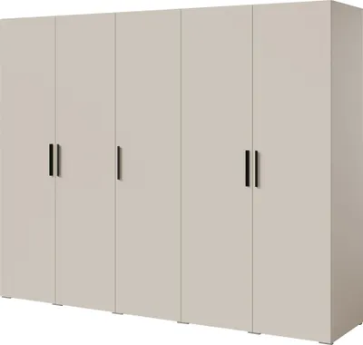 Kleiderschrank, Drehtürenschrank Kaschmir mit Ablageflächen und Kleiderstangen Breite 250 cm