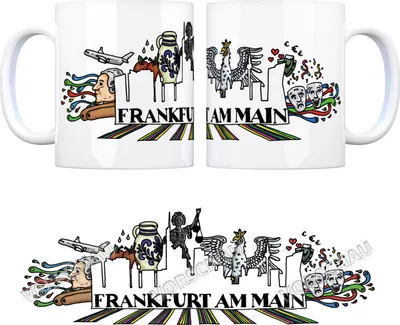 Produktbild von Kaffeebecher mit Wimmelgrafik Frankfurt Motiv Kaffeetasse Tasse