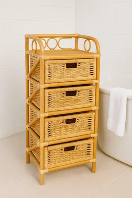 Produktbild von Rattanregal Regal echt Rattan honigfarben