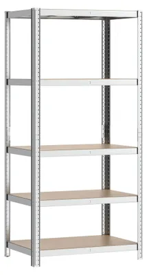 Produktbild von Wiltec Schwerlastregal 75x30x174cm, Gesamtlast 875kg, Steckregal verzinkt aus Stahl, Lastenregal mit 5 Ablagen, Werkstattregal