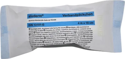 Produktbild von Verband 10 cm x 4 m (B x L) Mae Kompresse: 12 x 10 cm (B x L) Polyestervlies aluminiumbedampft