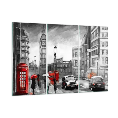 Produktbild von Bilder auf glas - London Bus - 105x70cm - Glasbilder - Wandbilder - Bilder - Kunstdruck - zum Aufhängen bereit - Wanddekoration aus Glas - Glas Bilder - Wandbild auf Glas - 3 Teile - GCE105x70-3939