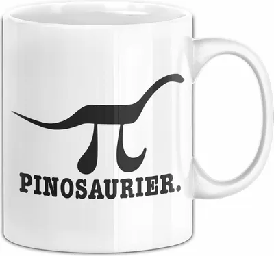 Produktbild von Pinosaurier Pi + Dinosaurier Tasse Geschenk Lustiger Mathe Becher (Weiß)