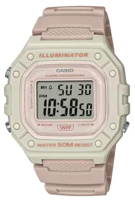 Zdjęcie produktu dla CASIO Timeless Collection, model SPORT ILLUMINATOR WR 50M, alarm, chronograf - różowy - seria kolorystyczna