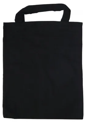 Produktbild von 1 Baumwolltasche Mini schwarz 22x26 kurzer Henkel
