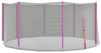 Image de Filet de sécurité pour trampoline - Filet de remplacement pour 8 poteaux - Entrée avec fermeture éclair - Filet en polyéthylène - Diamètre 366 cm x 180 cm - Vert armée