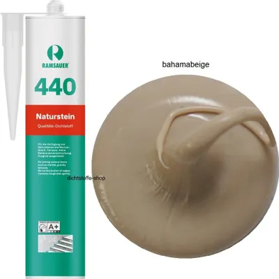 Zdjęcie produktu dla Ramsauer 440 Silikon uszczelniający do kamienia naturalnego 1K Kartusz 310 ml Bahamabeige