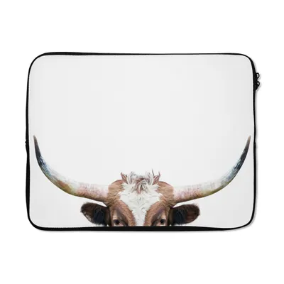 Produktbild von MuchoWow® Laptop Hülle 17 Zoll Laptoptasche Stier - Tiere - Hörner - Natur - Zipper - Schutzabdeckung