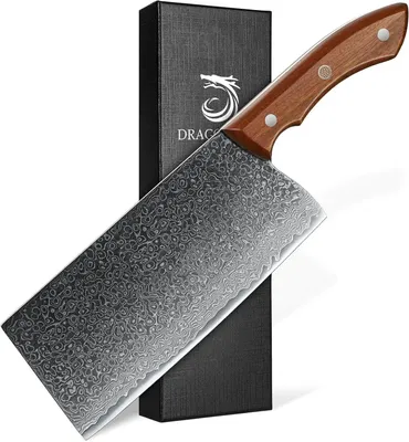 Chinesisches Kochmesser, 19 cm Klinge, Holzgriff, scharf