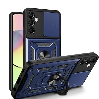 Produktbild von Outdoor Panzer Hülle für Samsung Galaxy A14 mit Kameraschutz Ringhalter Bumper  Blau