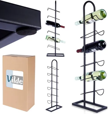 A collage of images showing a wine rack, a wine bottle, and a cardboard box.