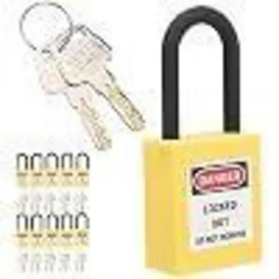 Produktbild von Lockout Tagout Vorhängeschloss 10 Sets 38 mm Gelb Robustes Industrie-Sicherheitsschloss Nylon Technische Isolierung