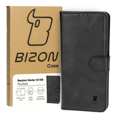 Produktbild von Bizon Case Pocket Flip Case für Xiaomi Redmi Note 13 5G, Schwarz
