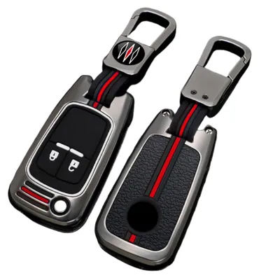 Image de Housse de protection pour clés de voiture, compatible avec Opel et Chevrolet, en alliage de zinc, de couleur bleue, pour 2 clés